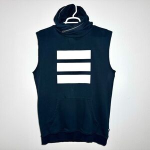 Adidas Berlin Trefoil 3 Stripe Hooded Sweatshirt Dress Black/White Size Medium